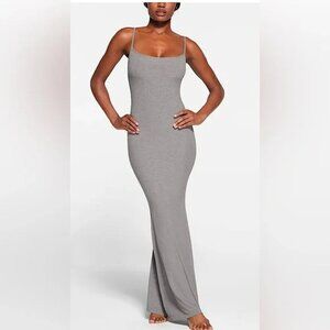 Skims Soft Lounge Slip Dress Heather Grey Large